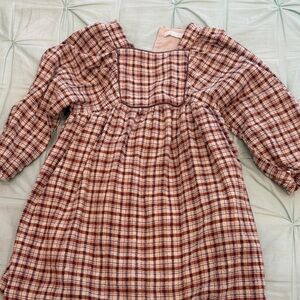 Zara Brown and Cream Plaid Shirt